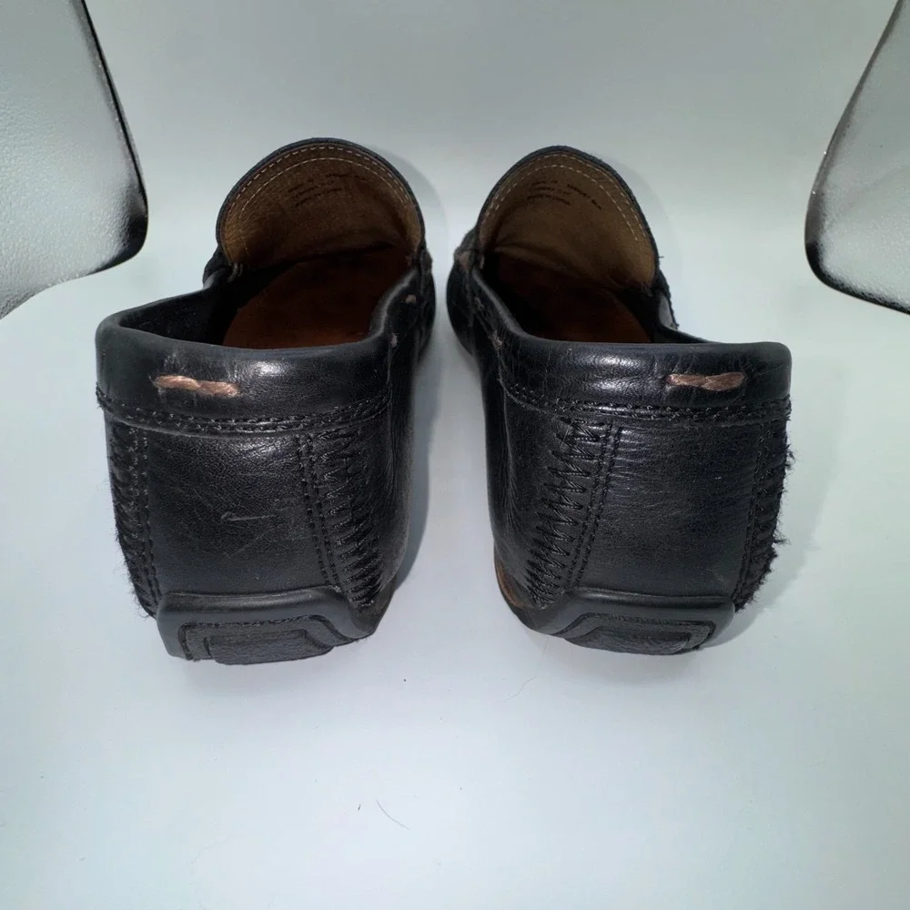 Frye Mens 10 Lewis Loafer Black‎ Oiled Leather Slip-On Driving Shoes 3480267-BLK